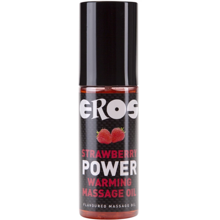 EROS Power Strawberry Warming Massage Oil 100ml - Heating Edible Formula
