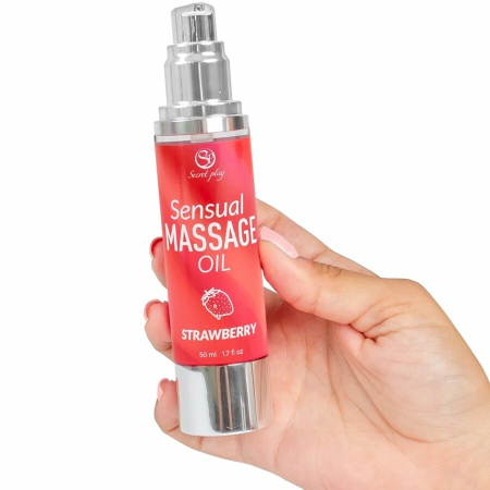 Secretplay Strawberry Massage Oil 50ml - Airless Pump & Nourishing Formula