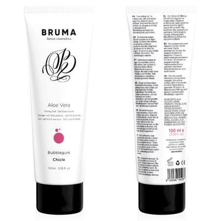 BRUMA Aloe Vera Water-Based Glide Gel Bubblegum 100ml - Hydrating Formula