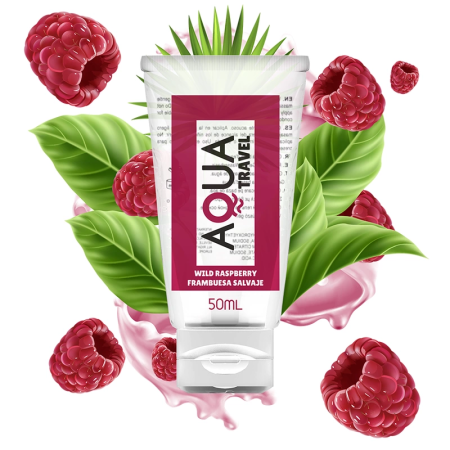 AQUA TRAVEL Wild Raspberry Water-Based Lubricant 50ml - Compact Size