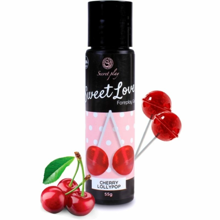 Secret Play Cherry Lollipop Edible Gel 60ml - Flavored Water-Based Formula