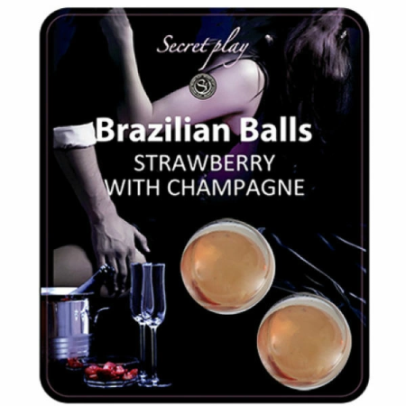 SecretPlay Brazilian Balls Set Strawberry & Champagne Aroma, 2 Units
