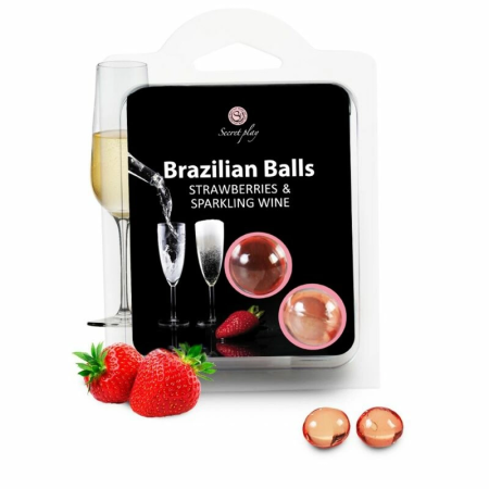 SecretPlay Brazilian Balls Set Strawberry & Champagne Aroma, 2 Units