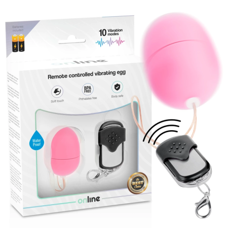 ONLINE Remote Control Vibrating Egg S Pink - 10 Modes, Waterproof ABS