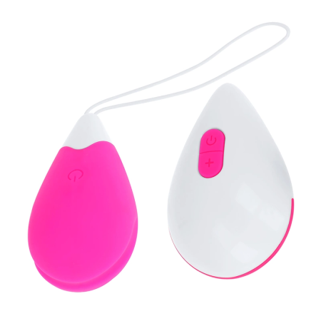 OHMAMA Textured Vibrating Egg 10 Modes Pink & White USB Rechargeable