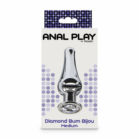 ToyJoy Diamond Bum Bijou Medium Aluminum Plug with Silver Accent 11cm