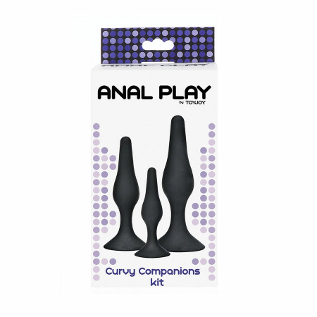ToyJoy Curvy Companions 3-Piece Anal Plug Set Black Silicone Ergonomic