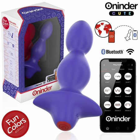 ONINDER Cute Vibrating Intimate Plug Purple - App-Controlled, 13.5 cm
