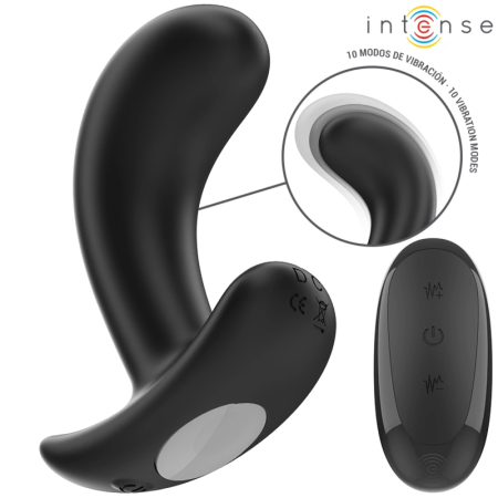 INTENSE Chandler Black 10-Mode Vibrating Anal Device with Remote, 9cm