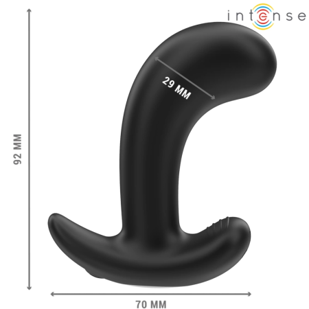 INTENSE Chandler Black 10-Mode Vibrating Anal Device with Remote, 9cm