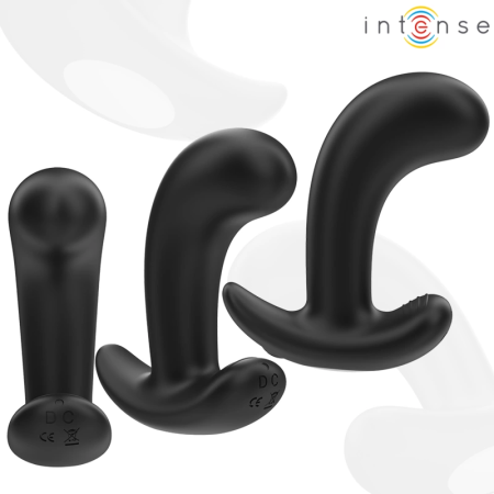 INTENSE Chandler Black 10-Mode Vibrating Anal Device with Remote, 9cm