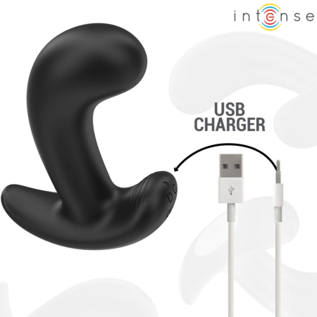 INTENSE Chandler Black 10-Mode Vibrating Anal Device with Remote, 9cm