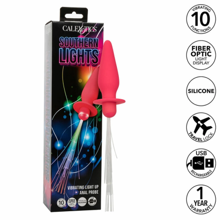 CalExotics Southern Lights Light-Up Silicone Plug 10 Modes Pink