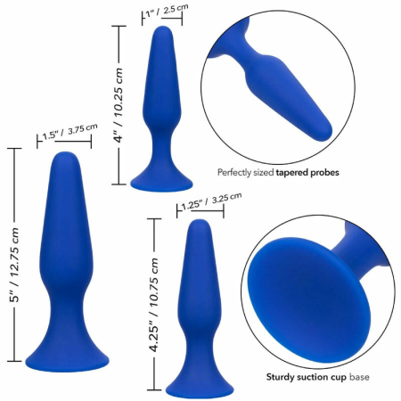CalExotics Admiral Blue Silicone Anal Training Kit 3-Piece Set
