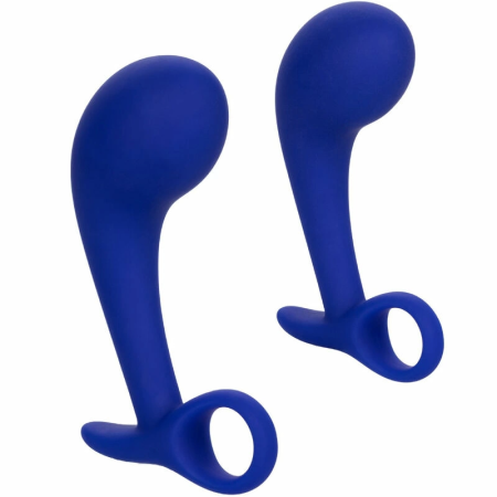 CalExotics Admiral Anal Training Set 2 Silicone Plugs Blue Ergonomic