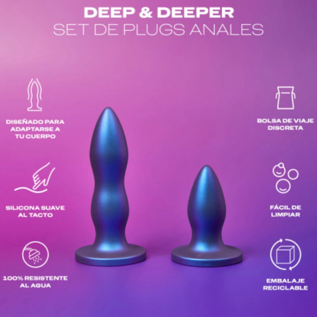 Durex Deep & Deeper Silicone Plug Set - 2 Sizes, Waterproof, Travel Bag