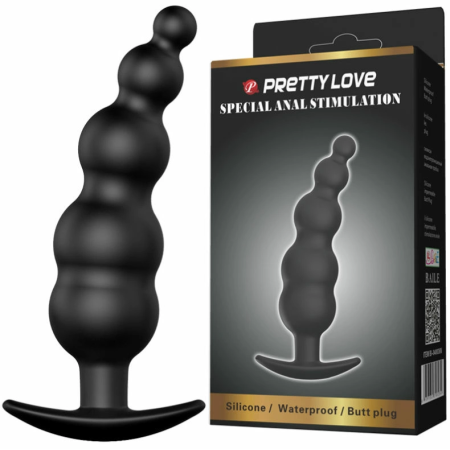 Pretty Love Anal Plug Black 11.8 cm - Medical Silicone, Ergonomic Grip