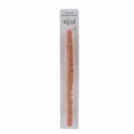 Get Real Double Dong 40 cm Skin - Flexible Dual-Ended Model, PVC