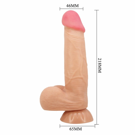 Pretty Love Sliding Skin Series Intimate Model with Suction Base 21.8cm Flesh