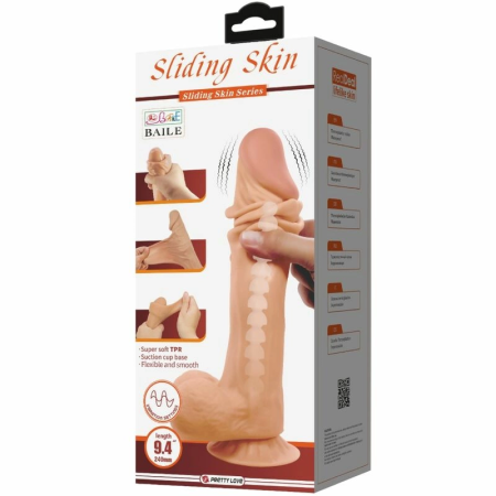 Pretty Love Sliding Skin Series Vibrating Model with Suction Base & Remote 24cm Flesh