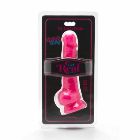 Get Real Happy Dicks Intimate System 19 cm Pink PVC with Suction Base