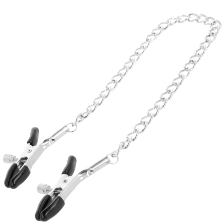 Darkness Adjustable Metal Chain Nipple Clamps - Nickel-Free, Unisex