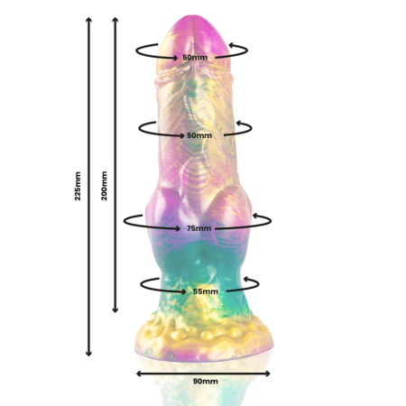 EPIC IRIS Silicone Model Rainbow Base - 225 mm, Multicolor Fantasy Design