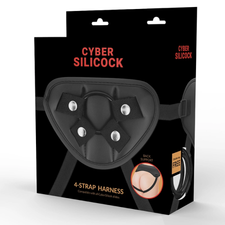 CYBERSILICOCK Universal Strap-On Harness with 3 Silicone Rings, Adjustable