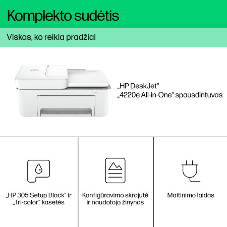 HP DeskJet 3750 Belaidis Visi Viename Spausdintuvas