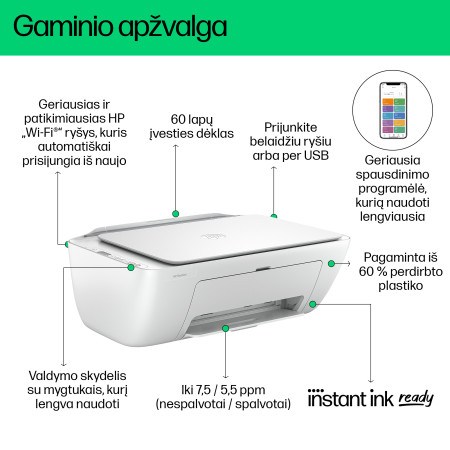 HP DeskJet belaidis viskas viename spalvų spausdintuvas