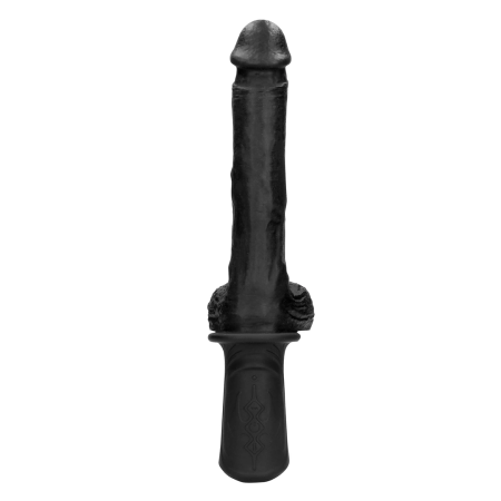 Shots Handheld Black Liquid Silicone Intimate Thrusting Device 13 Modes