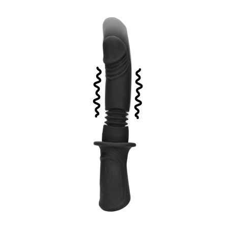 Shots Handheld Intimate Device Vibrating & Thrusting Black, 13 Modes