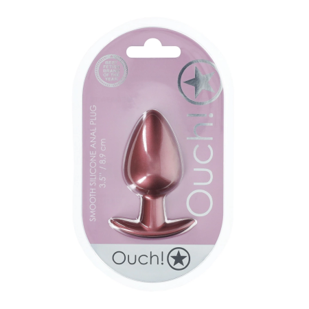 Ouch! Silicone Plug Large 8.9cm Rose Gold - Smooth Surface Design