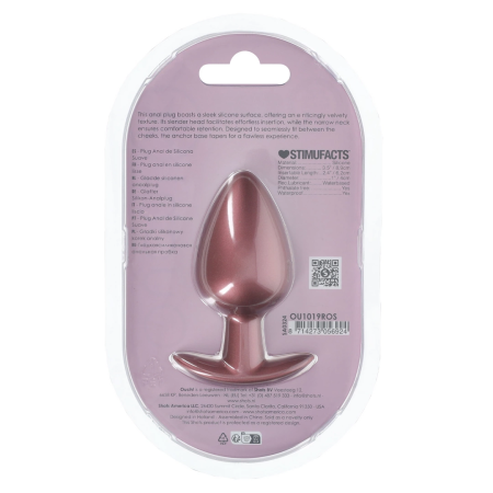 Ouch! Silicone Plug Large 8.9cm Rose Gold - Smooth Surface Design