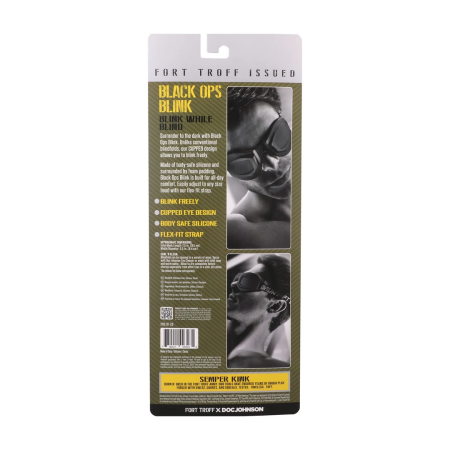 Blush Black Ops Blink Adjustable Silicone Blindfold Black