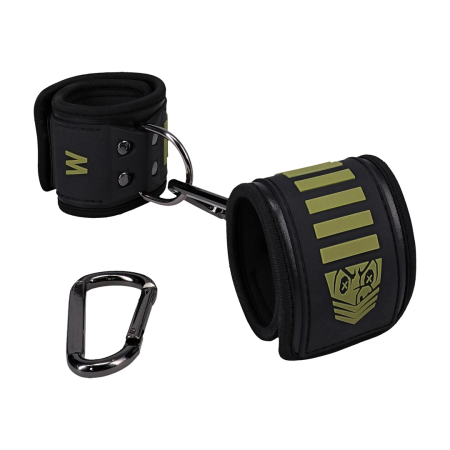 Doc Johnson Kink Tactical Wrist Cuffs Adjustable Black/Green Neoprene