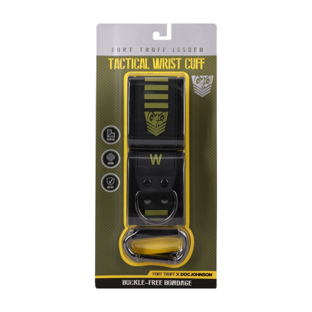 Doc Johnson Kink Tactical Wrist Cuffs Adjustable Black/Green Neoprene