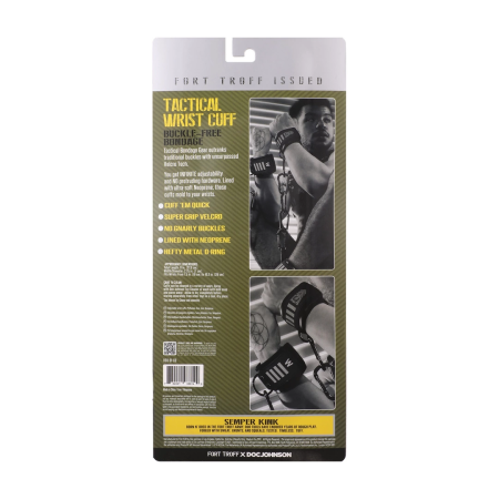 Doc Johnson Kink Tactical Wrist Cuffs Adjustable Black/Green Neoprene