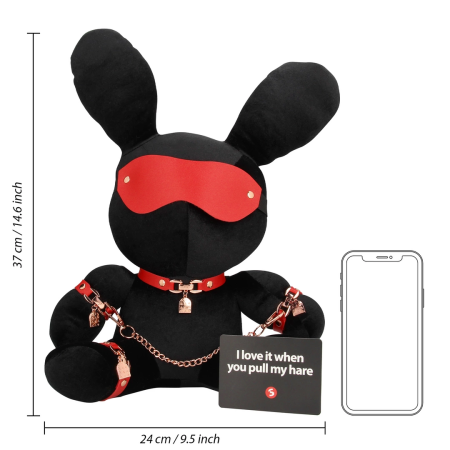 Rimba Velvet Rabbit Accessory Large Black - Soft Plush Collectible