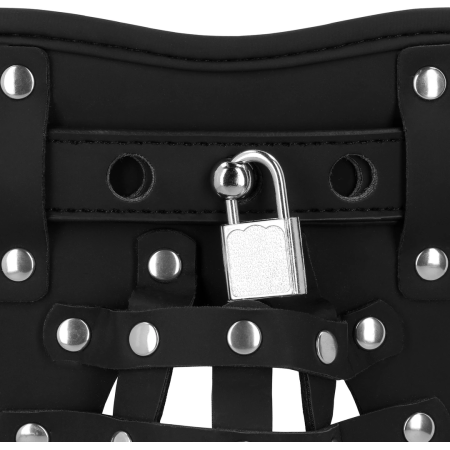 OUCH! Xtreme PU Leather Chastity Belt with Adjustable Straps Black