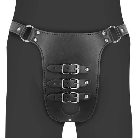 OUCH! Xtreme PU Leather Belt Restraint System Black Adjustable Fit
