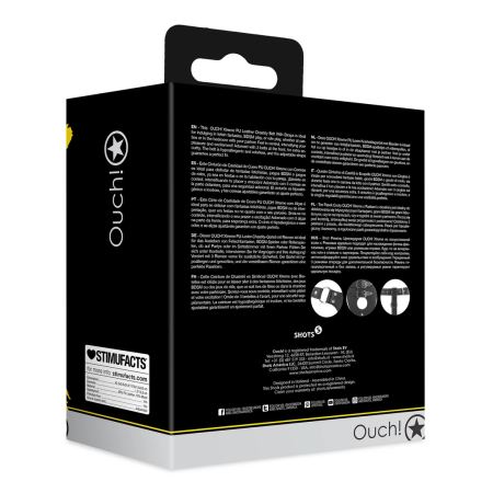 OUCH! Xtreme PU Leather Belt Restraint System Black Adjustable Fit