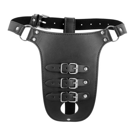 OUCH! Xtreme PU Leather Belt Restraint System Black Adjustable Fit
