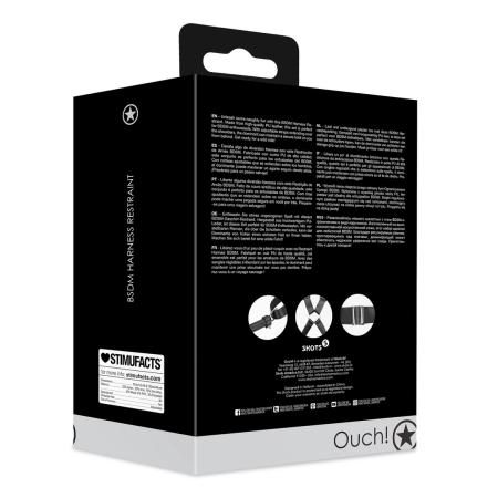 Ouch! Adjustable PU Leather Harness Restraint Black - Secure Fit System