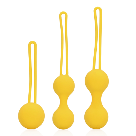 Loveline Kegel Ball Exercise Set Lemonade Yellow - 3 Sizes, Silicone