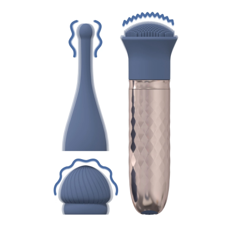 Loveline The Thrill 10-Speed Interchangeable Blue Vibrator, Quiet Design