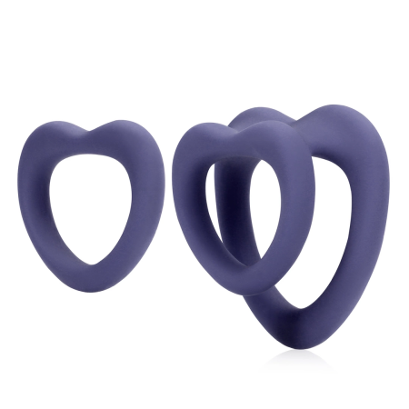 Loveline Heart Dual Intimate Ring Set Violet Storm Silicone 2 pcs
