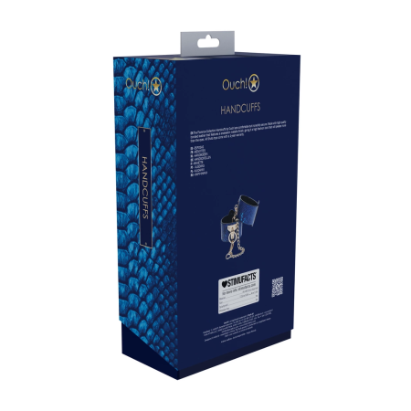 Ouch! Florence Collection Adjustable Handcuffs Blue Iridescent Finish