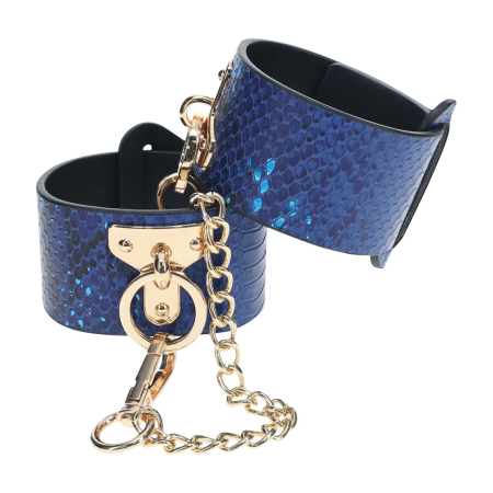 Ouch! Florence Collection Adjustable Handcuffs Blue Iridescent Finish