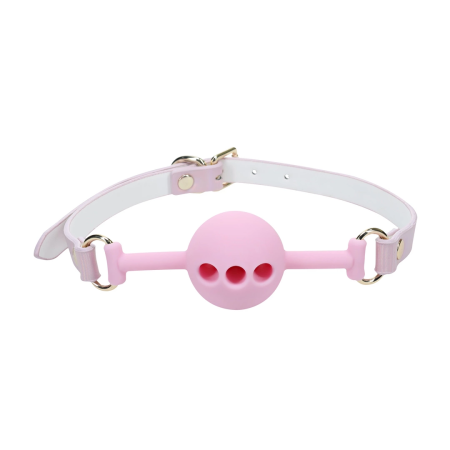 Ouch! Paris Collection Silicone Breathable Ball Gag Pink Adjustable Strap